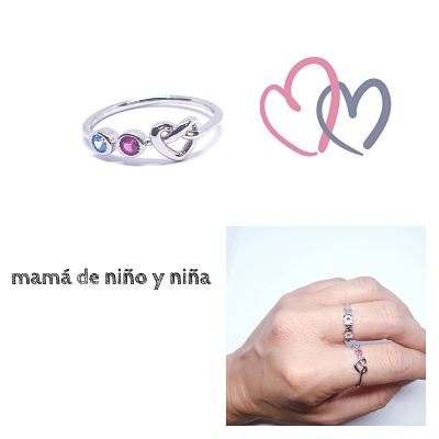 Anillo Mama Plata Niño Niña